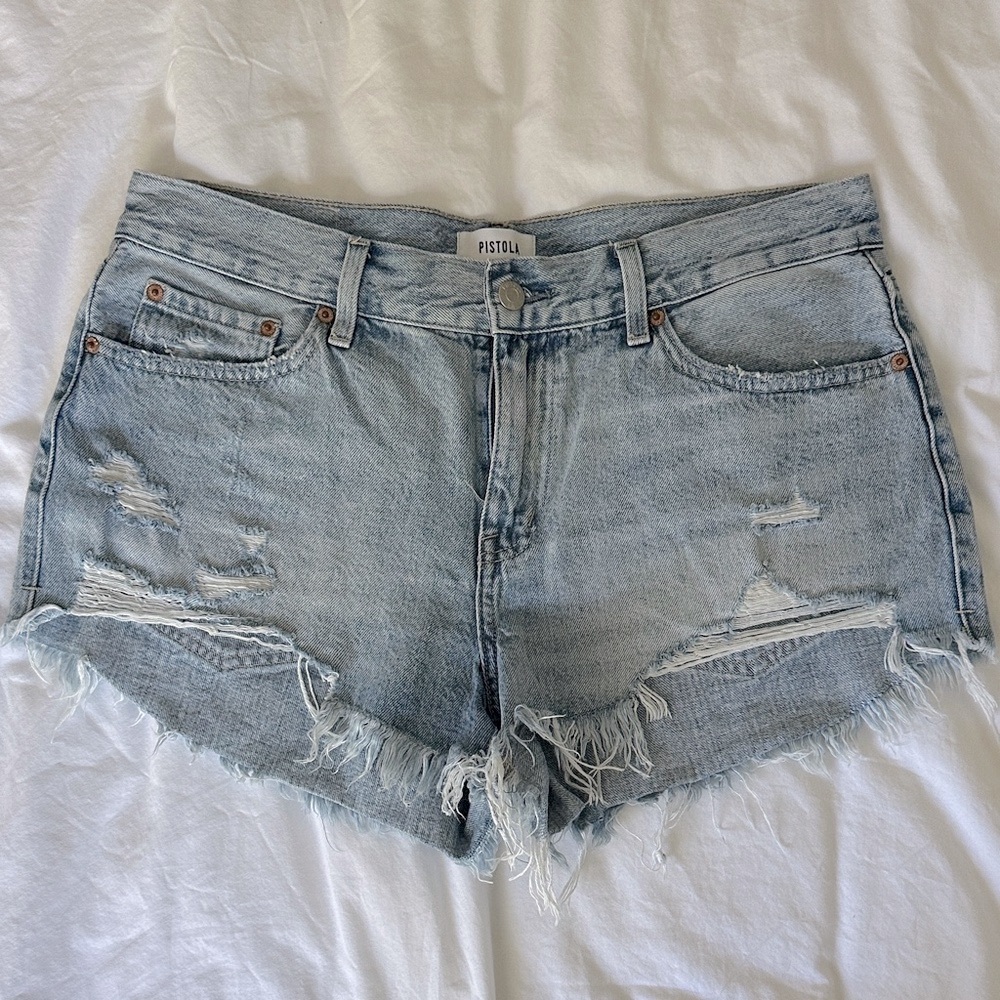 Pistola Women's Frayed Hem Jean Shorts - 30